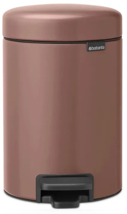 Κάδος με πεντάλ Brabantia NewIcon 1008837, 3 L, Ομαλό κλείσιμο, Αντιολισθητική βάση, Σατινέ φινίρισμα, Καφέ