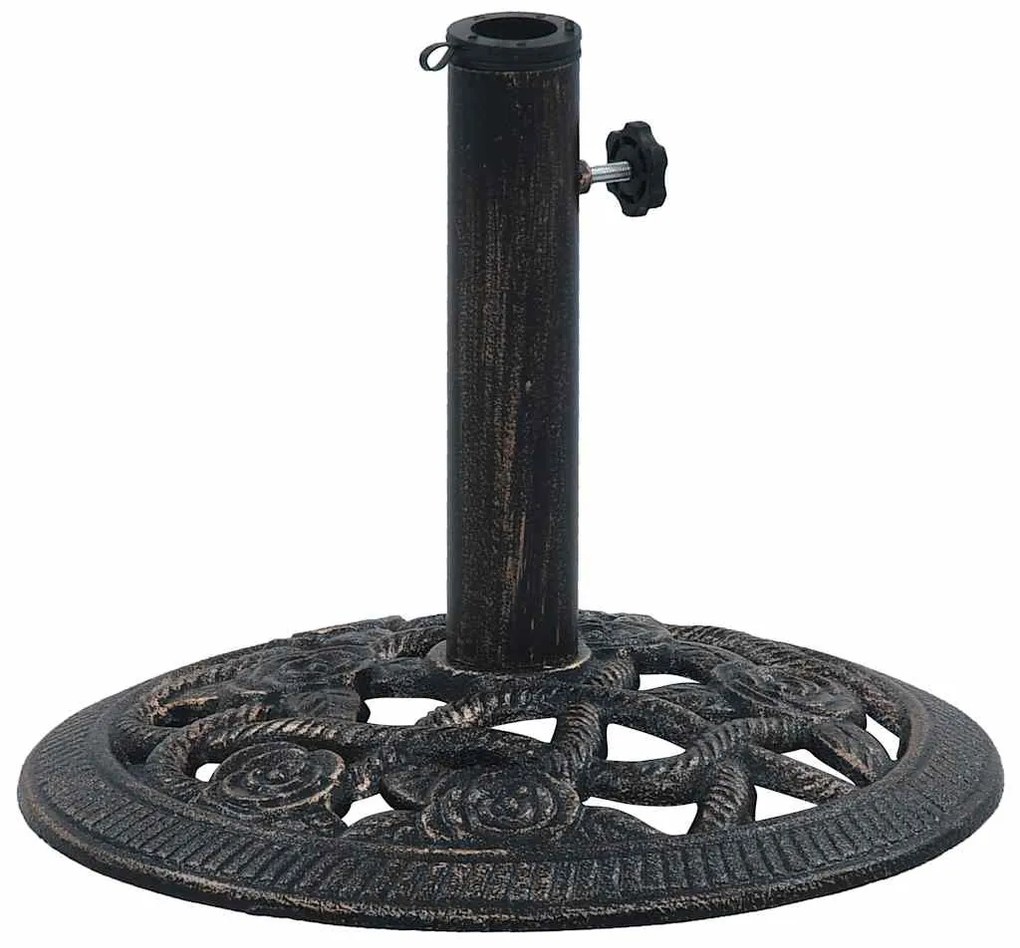 vidaXL Βάση Ομπρέλας Μαύρη / Μπρονζέ 9 κ. 40 εκ. από Χυτοσίδηρο