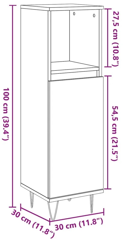 ΝΤΟΥΛΑΠΙ ΜΠΑΝΙΟΥ ΠΑΛΙΟ ΞΥΛΟ 30X30X100 CM ΚΑΤΑΣΚΕΥΑΣΜΕΝΟ ΞΥΛΟ 857208