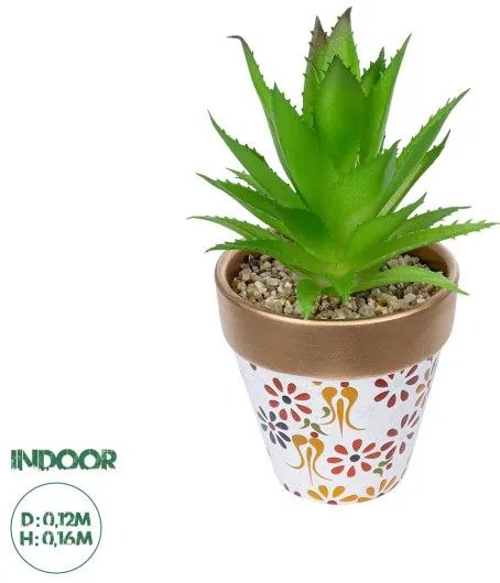 Artificial Garden SUCCULENT ALOE POTTED PLANT 21044 Διακοσμητικό Φυτό Αλόη Φ12 x Υ16cm Globostar 21044