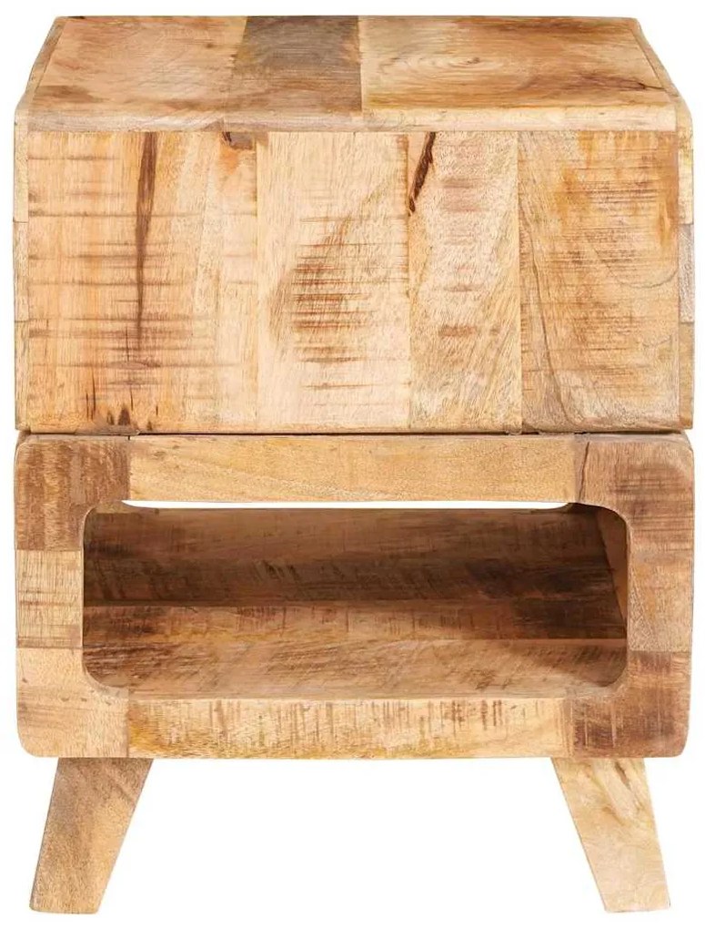 vidaXL End Table με ράφι Καφέ 40 x 40 x 49 εκ Στερεό ξύλο μάνγκο