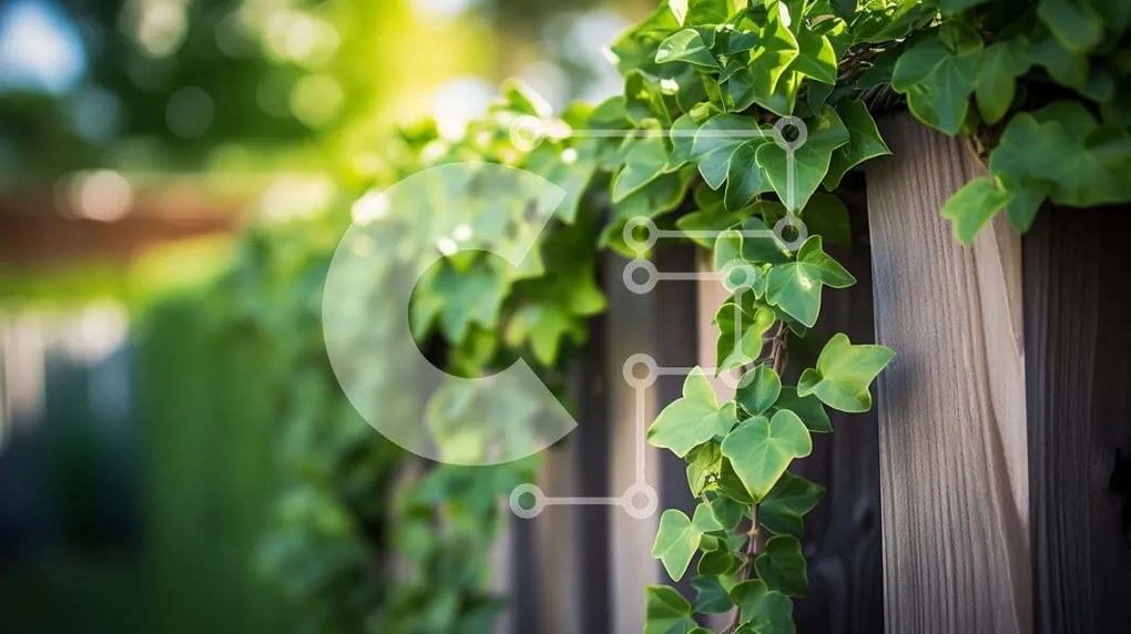 Intra Συλλεκτικό Ξύλινο Παζλ Plywood 4mm - Ξύλινος φράχτης με καλυμμένο πράσινο κισσό Σε Ξύλινο Κουτί - Διαστάσεις: 10x10 cm – 25 κομμάτια