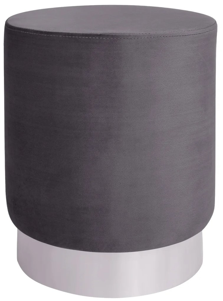 ΣΚΑΜΠΟ LEVY ΓΚΡΙ ΒΕΛΟΥΔΟ ΜΕ ΑΣΗΜΕΝΙΑ ΒΑΣΗ HM8408.01 Φ35x43Υ εκ.