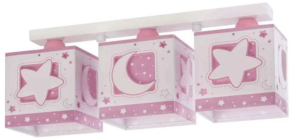 Φωτιστικό Τρίφωτο Οροφής Σε Ράγα Moon 63233 NS Pink Ango Polypropylene