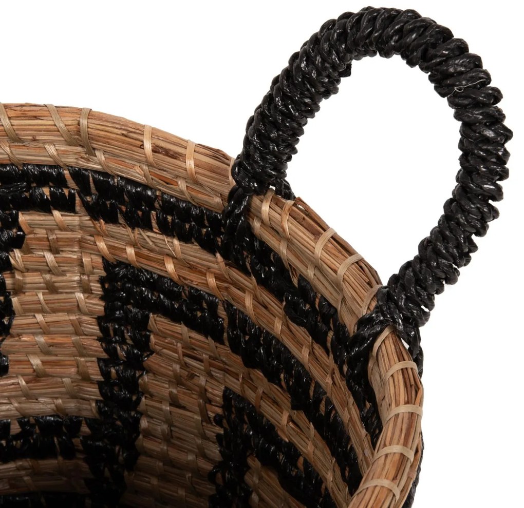 ΣΕΤ ΔΙΑΚΟΣΜΗΤΙΚΑ ΚΑΛΑΘΙΑ  ΑΠΟ MENDONG GRASS ΣΕ ΜΑΥΡΟ-ΦΥΣΙΚΟ Φ36x32-40Υεκ.