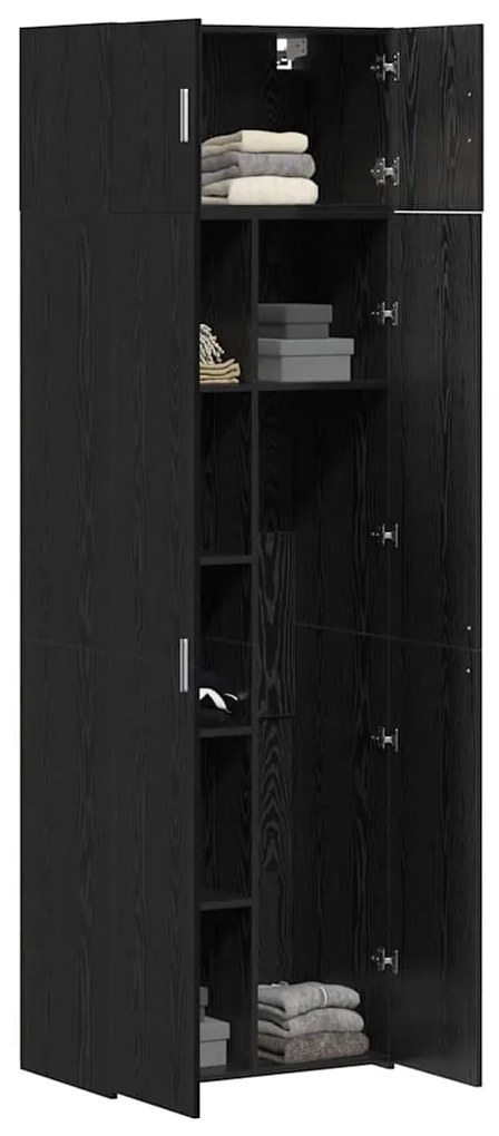 vidaXL Ντουλάπι αποθήκευσης Μαύρη δρυς 70 x 42.5 x 225 εκ