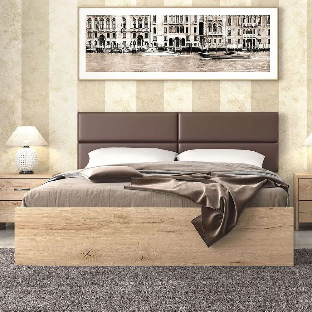 Κρεβάτι Νο6 160x200x90cm Brown-Honey Queen Size