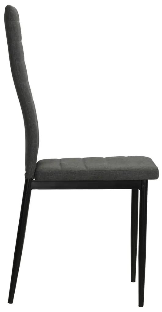 Καρέκλες Τραπεζαρίας 4 τεμ. Σκούρο Γκρι Υφασμάτινες - Γκρι