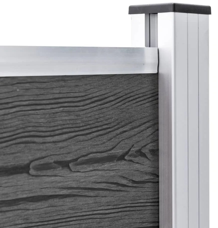 vidaXL Σετ Πάνελ Περίφραξης Μαύρο 872 x 105 εκ. από WPC