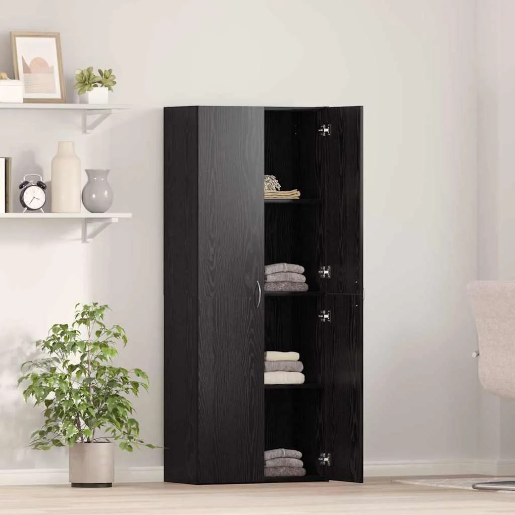 vidaXL Γραφείο Ντουλάπι με ράφι 2 pcs Μαύρη δρυς 60 x 32 x 153