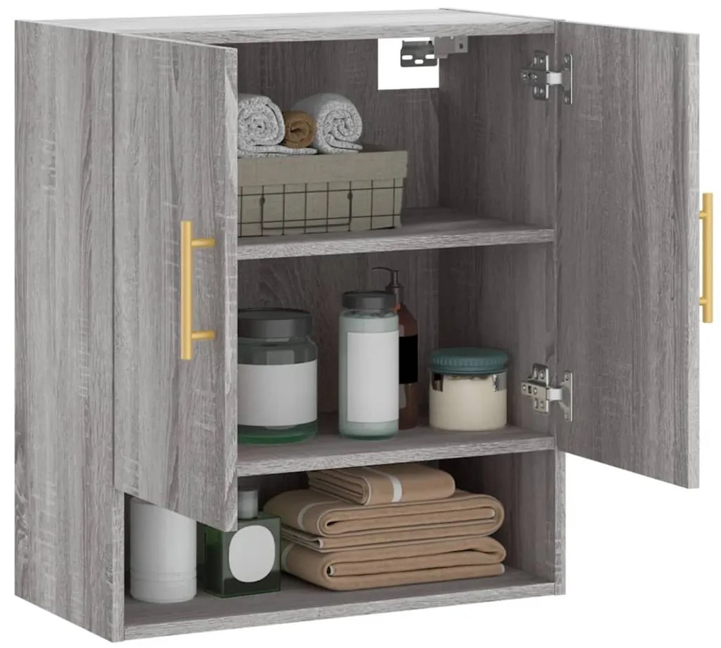 vidaXL Ντουλάπι Τοίχου Γκρι Sonoma 60 x 31 x 70 εκ. από Επεξεργ. Ξύλο
