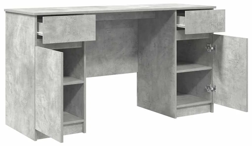 vidaXL Γραφείο Γκρι σκυροδέματος 140 x 49 x 76 εκ. Επεξεργασμένο ξύλο