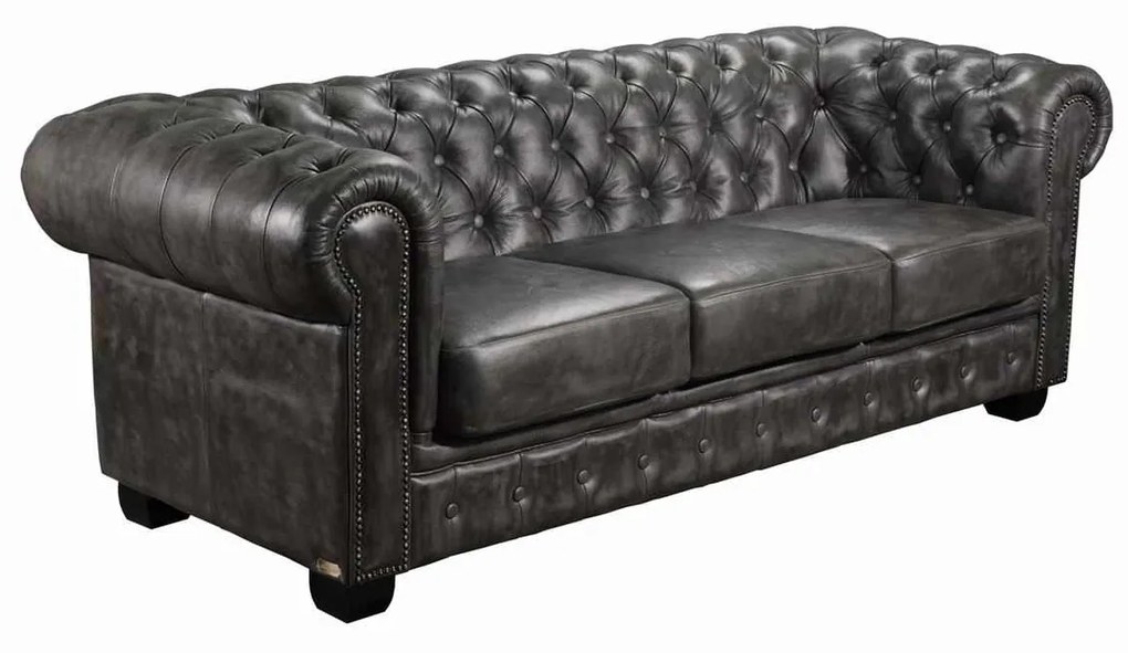 3θεσ.Δέρμα CHESTERFIELD 689 Antique Grey