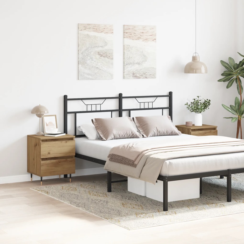 vidaXL Κομοδίνα 2 τμχ Καρυδιά 40x35x50 εκ. Επεξεργασμένο ξύλο