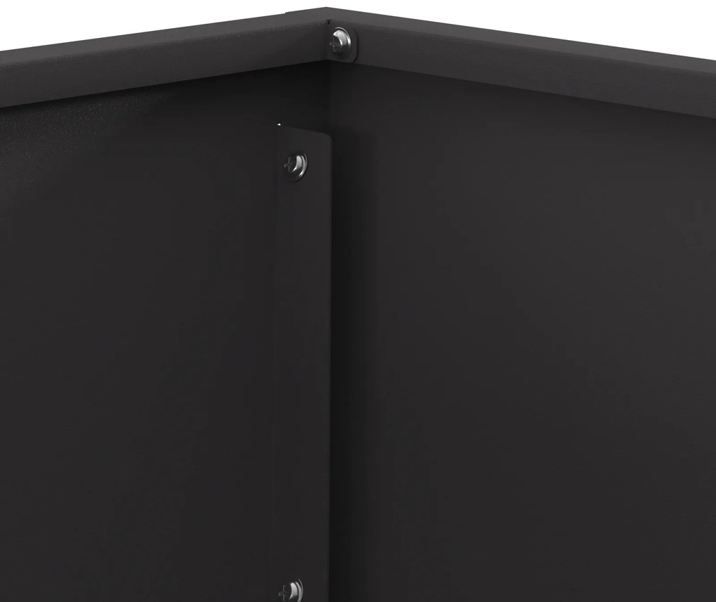 vidaXL Τζάκι Τετράγωνο Μαύρο 60x60x35 εκ. Ατσάλι