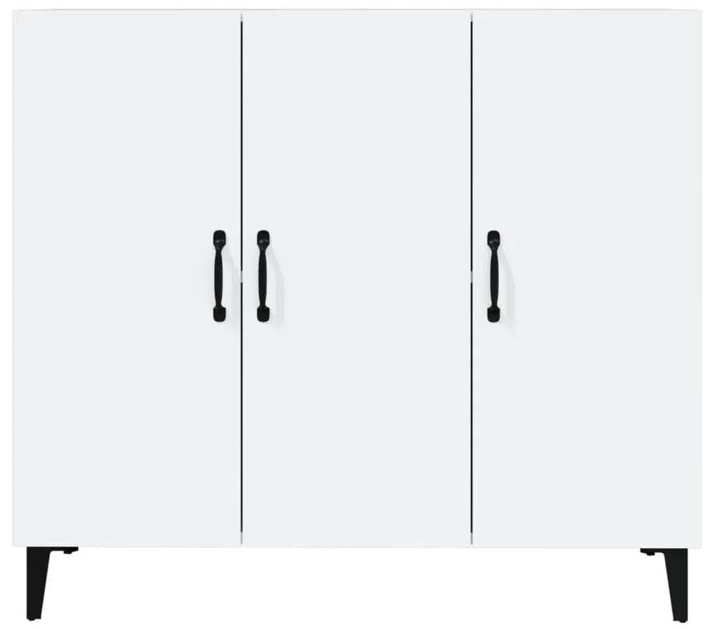 Ντουλάπι Γυαλιστερό Λευκό 90 x 34 x80 εκ. Επεξεργασμένο Ξύλο - Λευκό