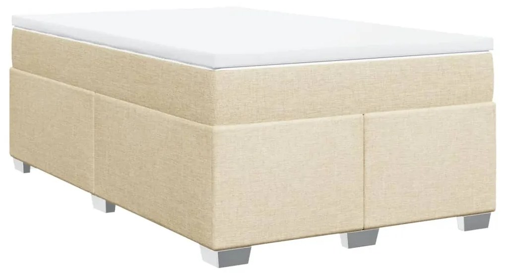 vidaXL Κρεβάτι Boxspring με Στρώμα Κρεμ 120x190 εκ. Υφασμάτινο