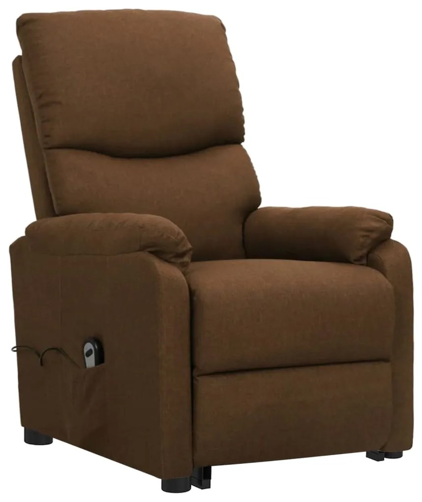 vidaXL Πολυθρόνα με Ανύψωση Καφέ Υφασμάτινη
