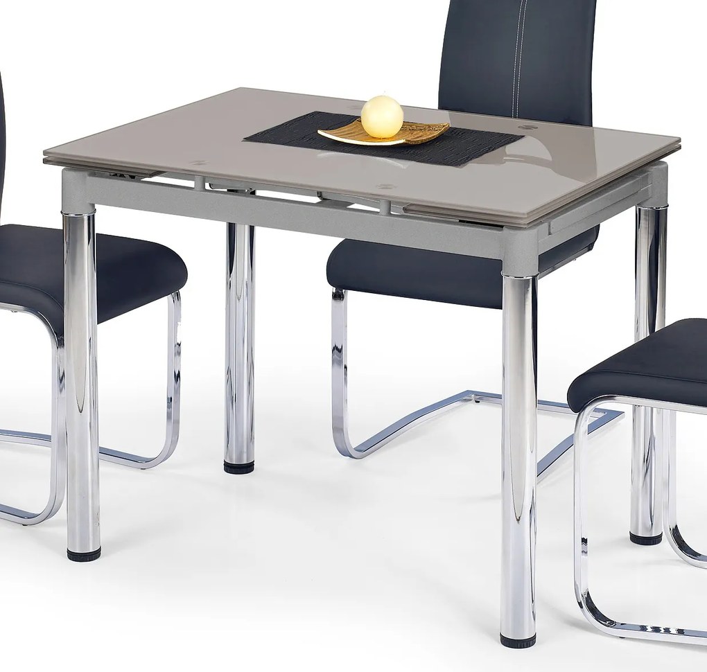 Τραπέζι Houston 120, Γκρι, 75x70x96cm, 40 kg, Επιμήκυνση, Επεξεργασμένο γυαλί, Μέταλλο | Epipla1.gr