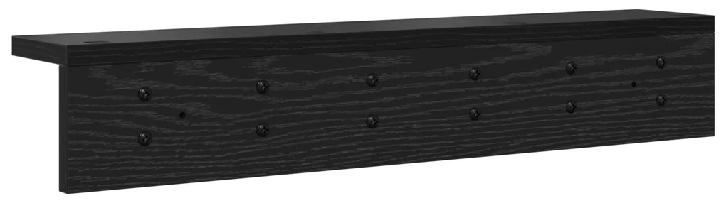 vidaXL Τοίχου Κρεμάστρα με ράφι Μαύρη δρυς 60 x 10.5 x 10.5 εκ