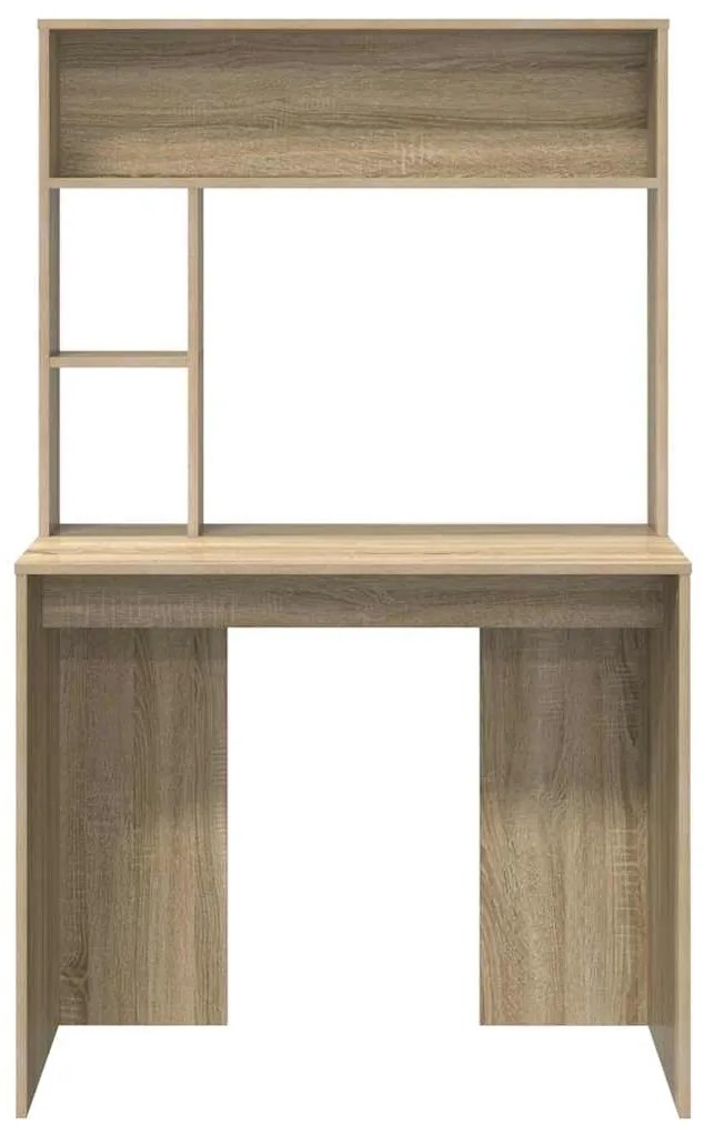 vidaXL Γραφείο με ράφι Sonoma Δρυς 91 x 50 x 149 εκ Επεξεργασμένο ξύλο