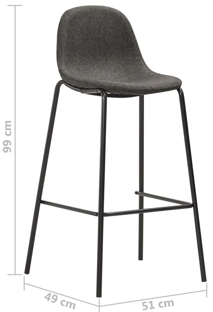 vidaXL Καρέκλες Μπαρ 2 τεμ. Σκούρο Γκρι Υφασμάτινες