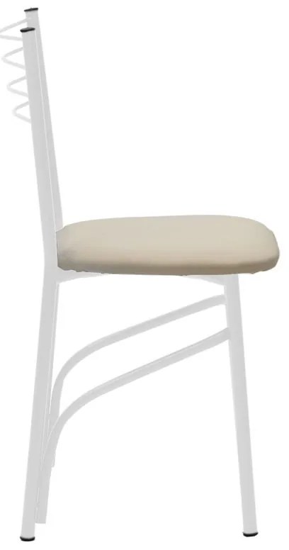 Καρέκλα "ΡΙΓΑ" από μέταλλο/τεχνόδερμα σε λευκό/εκρού χρώμα 40x36x83