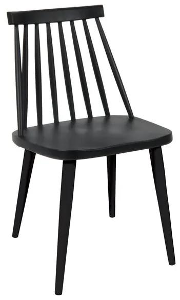 ΕΜ139,22 LAVIDA Καρέκλα Τραπεζαρίας Κουζίνας, Μέταλλο Βαφή Μαύρο PP Μαύρο  43x48x77cm Μέταλλο/PP - ABS - Polywood, , 4 Τεμάχια