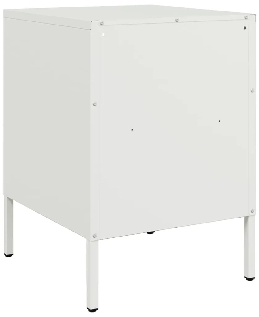 Κομοδίνα 2 τεμ. Λευκές 36x39x50,5 εκ. Χάλυβα 843065