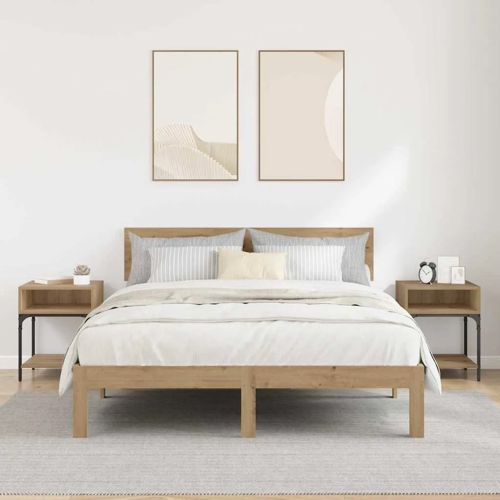 vidaXL Κομοδίνο 2 pcs Artisan Oak 40 x 40 x 50 cm Επεξεργασμένο ξύλο