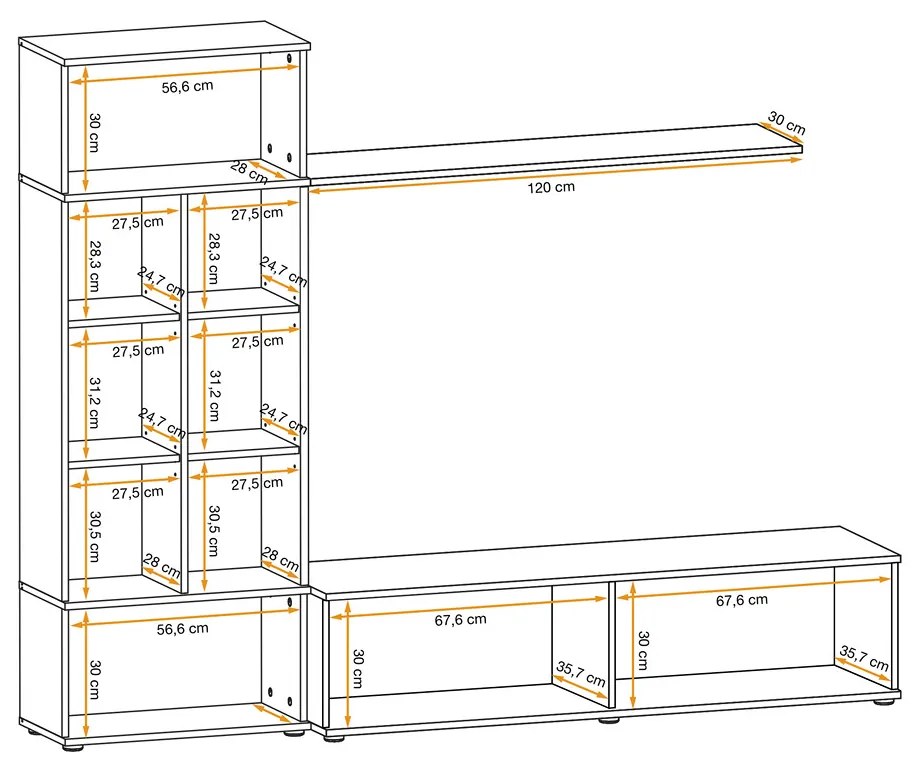 Swap XIX Σύνθεση Καφέ δρυς 280x180x40