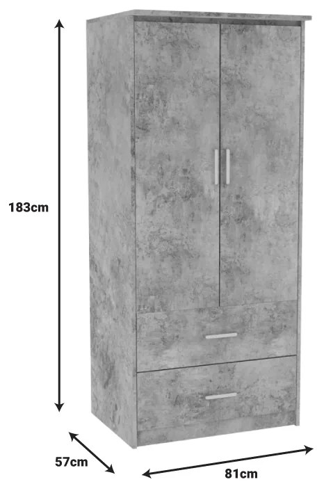 Φοιτητικό πακέτο επίπλων υπνοδωματίου OLYMPUS B pakoworld σετ 5τεμ σε antique ανθρακί απόχρωση