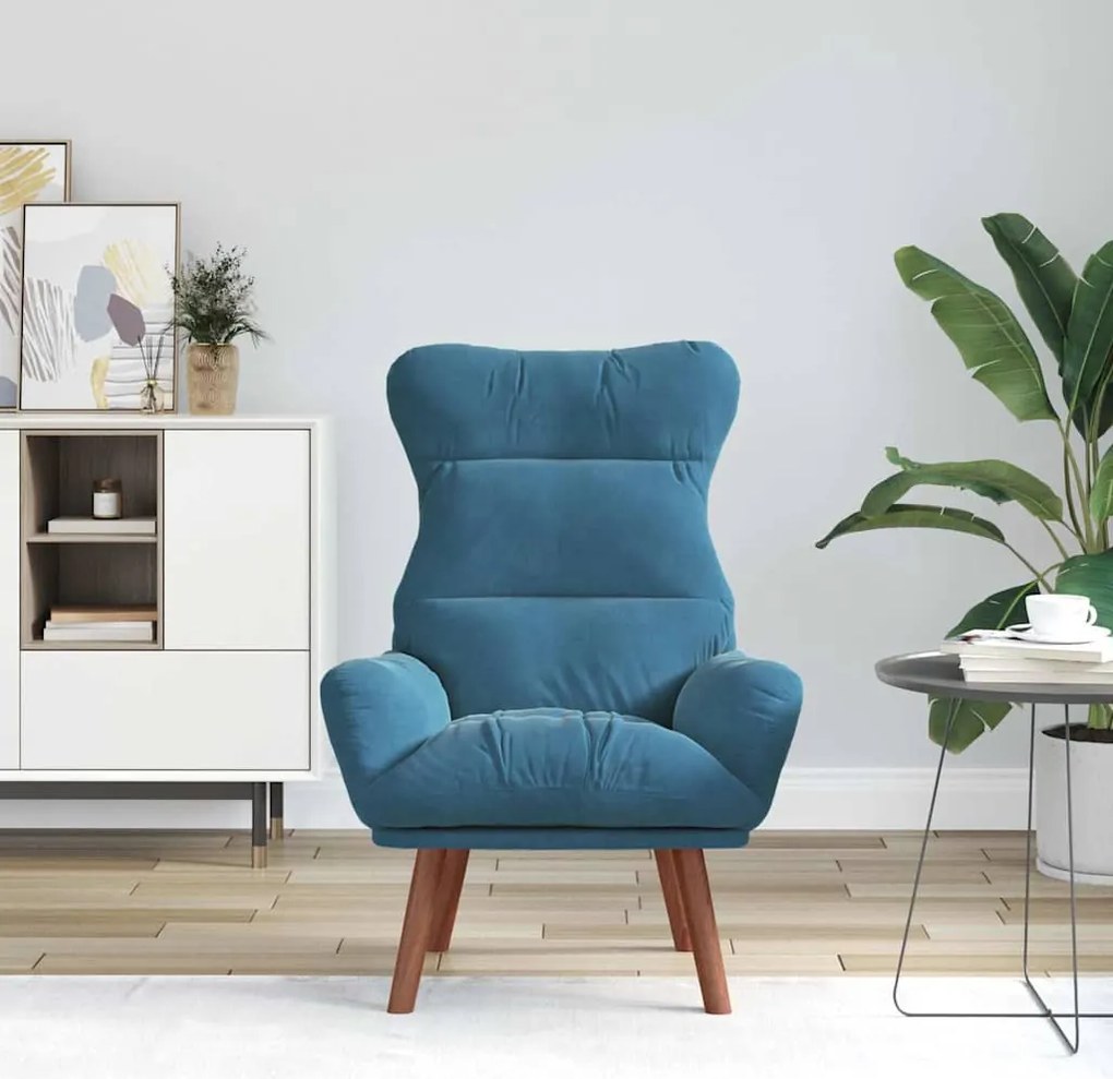 vidaXL Χαλαρωτική Πολυθρόνα Μπλε 69 x 74 x 93 εκ. Βελούδο