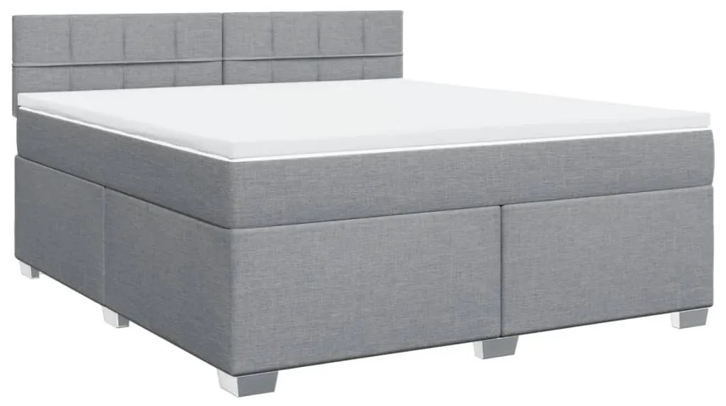 ΚΡΕΒΑΤΙ BOXSPRING ΜΕ ΣΤΡΩΜΑ ΑΝΟΙΧΤΟ ΓΚΡΙ 180X200 ΕΚ. ΥΦΑΣΜΑΤΙΝΟ 3288267