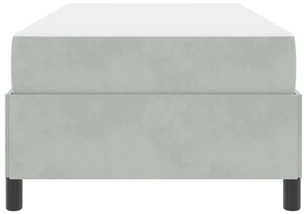 vidaXL Σκελετός Κρεβατιού με στρώμα Ανοιχτό γκρι 90 x 190 cm ύφασμα