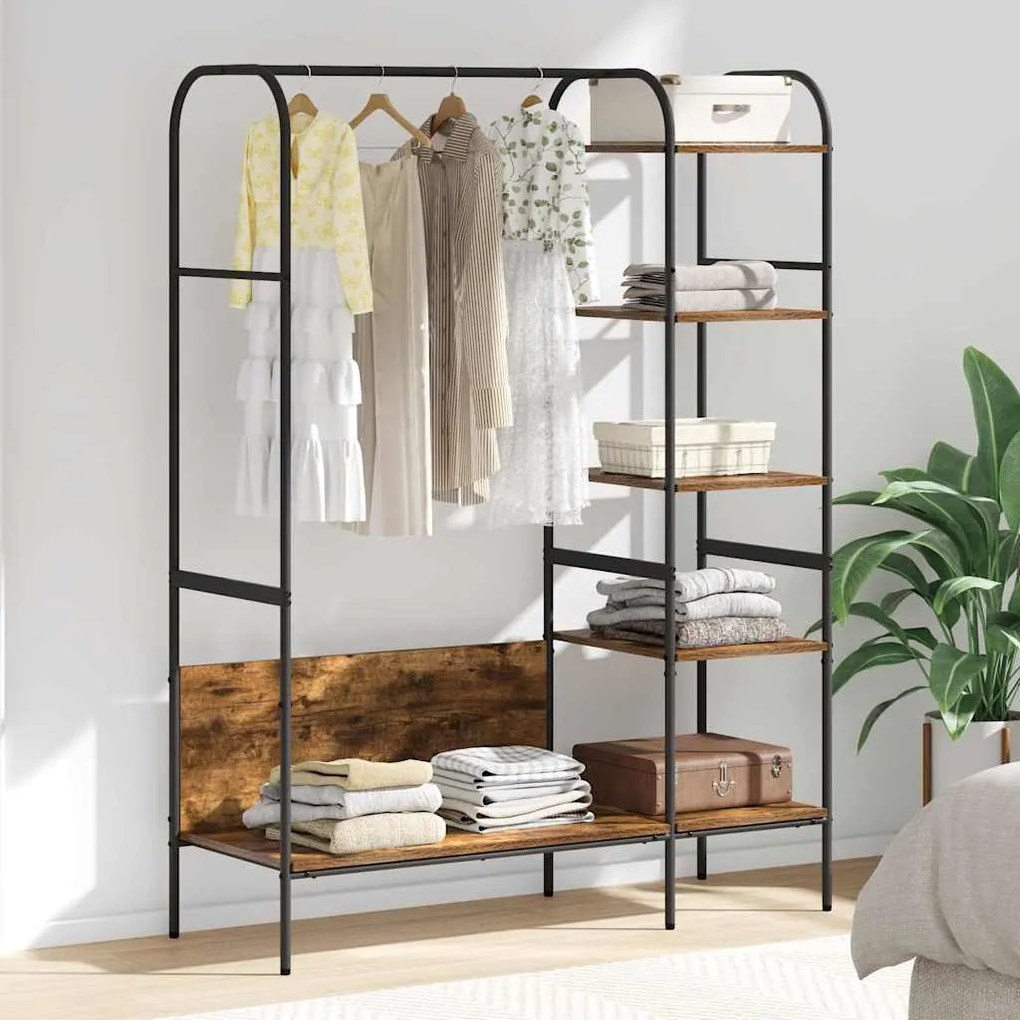 vidaXL Ράφι Ρούχων με ράφι Καφέ 120 x 44 x 160 εκ Επεξεργασμένο ξύλο