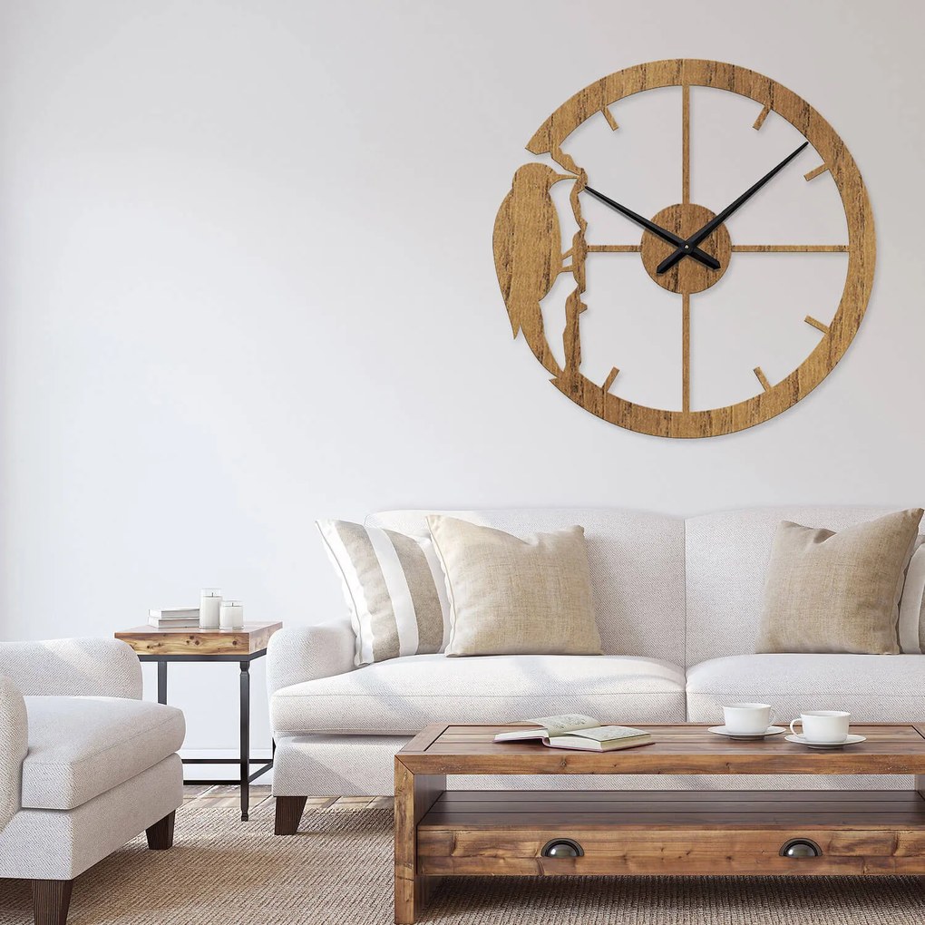 Ρολόι τοίχου  εσωτερικού χώρου ξύλινο clock4 - Clock4-Καστανιά, 0,80cmx0,80cm