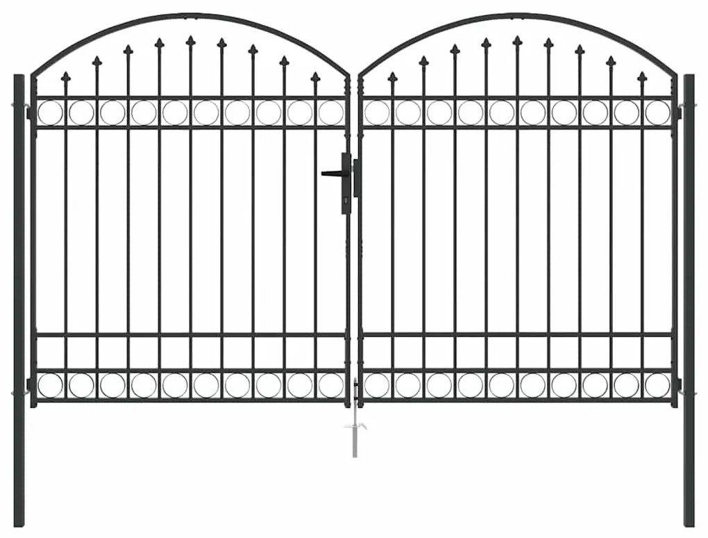 vidaXL Πύλη Φράχτη Άλλο Γκρι 300 x 175 cm Ατσάλι