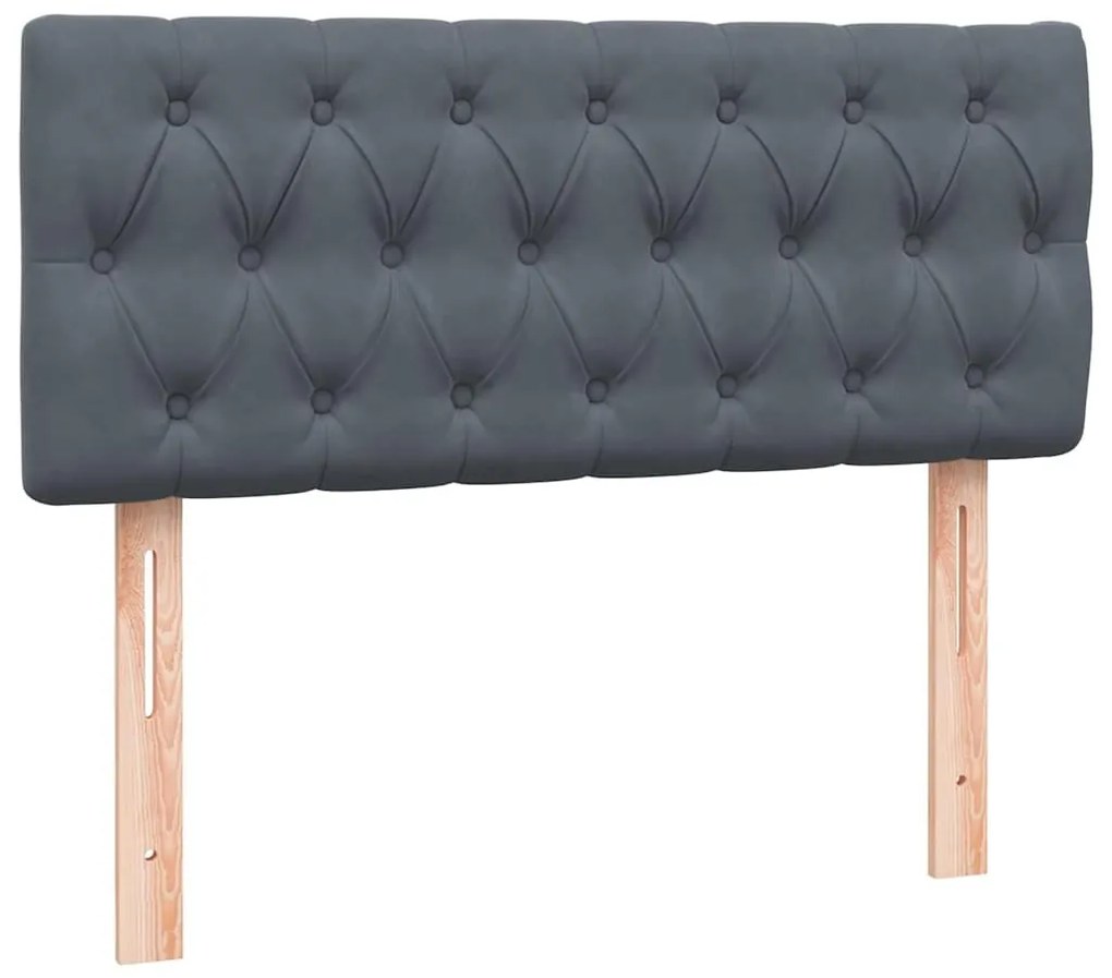 Box Spring Κρεβάτι με στρώμα Σκούρο γκρι 120x220 cm Βελούδινο - Γκρι