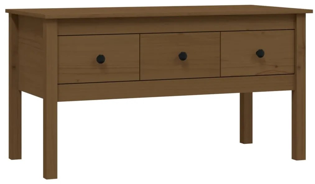 vidaXL Τραπεζάκι Σαλονιού Καφέ Μελί 102x49x55 εκ. Μασίφ Ξύλο Πεύκου