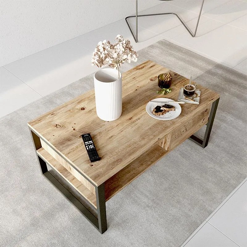 Τραπέζι σαλονιού Honora oak-μαύρο 100x60x44,5εκ 100x60x44.5 εκ.