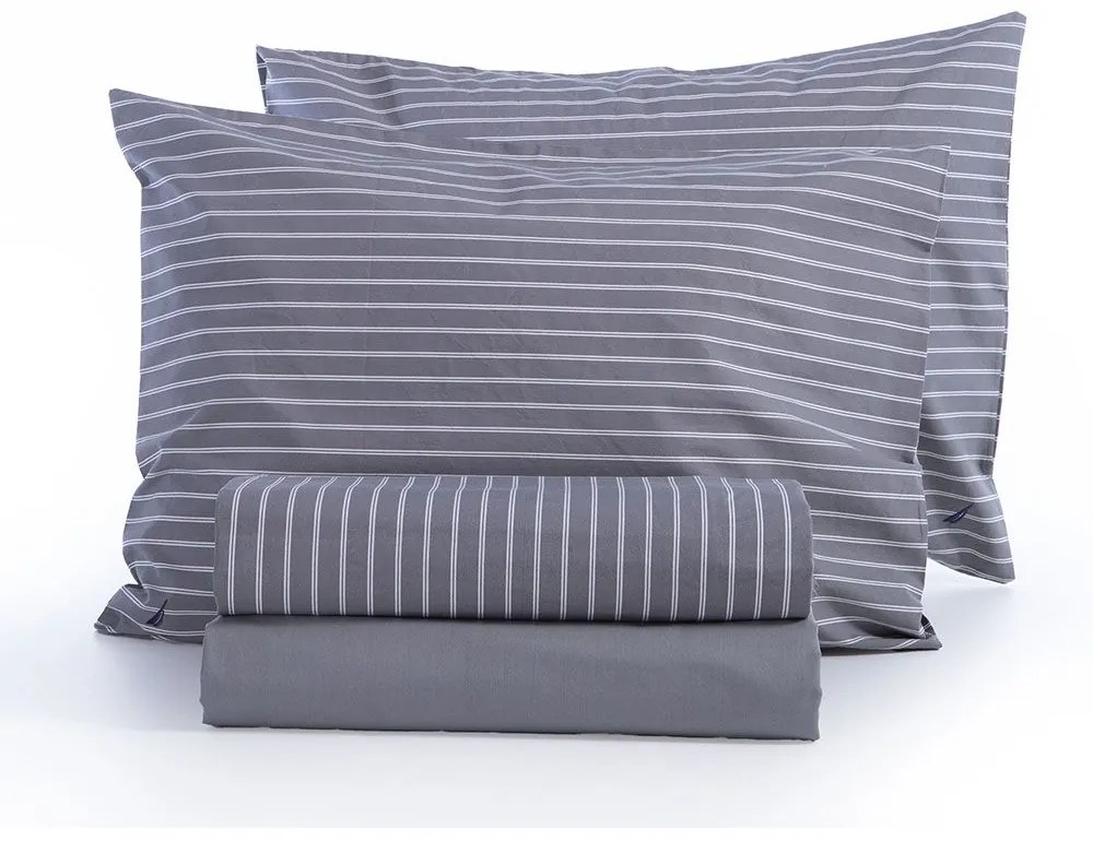Σεντόνια Nau Coast (Σετ 4τμχ) Grey Nef-Nef Homeware King Size 280x270cm 100% Cotton Percale