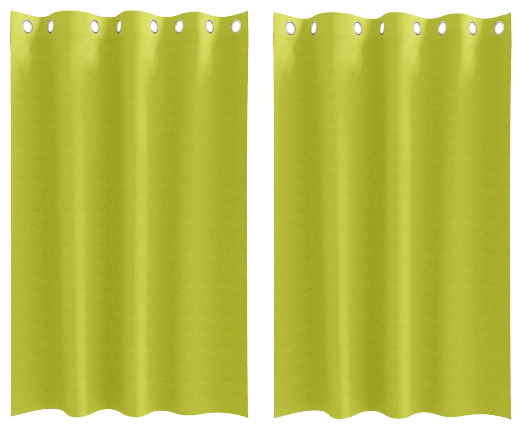 vidaXL Κουρτίνες με κουρτίνες 2 pcs Λαχανί 175 x 140 εκ. Πολυεστέρας