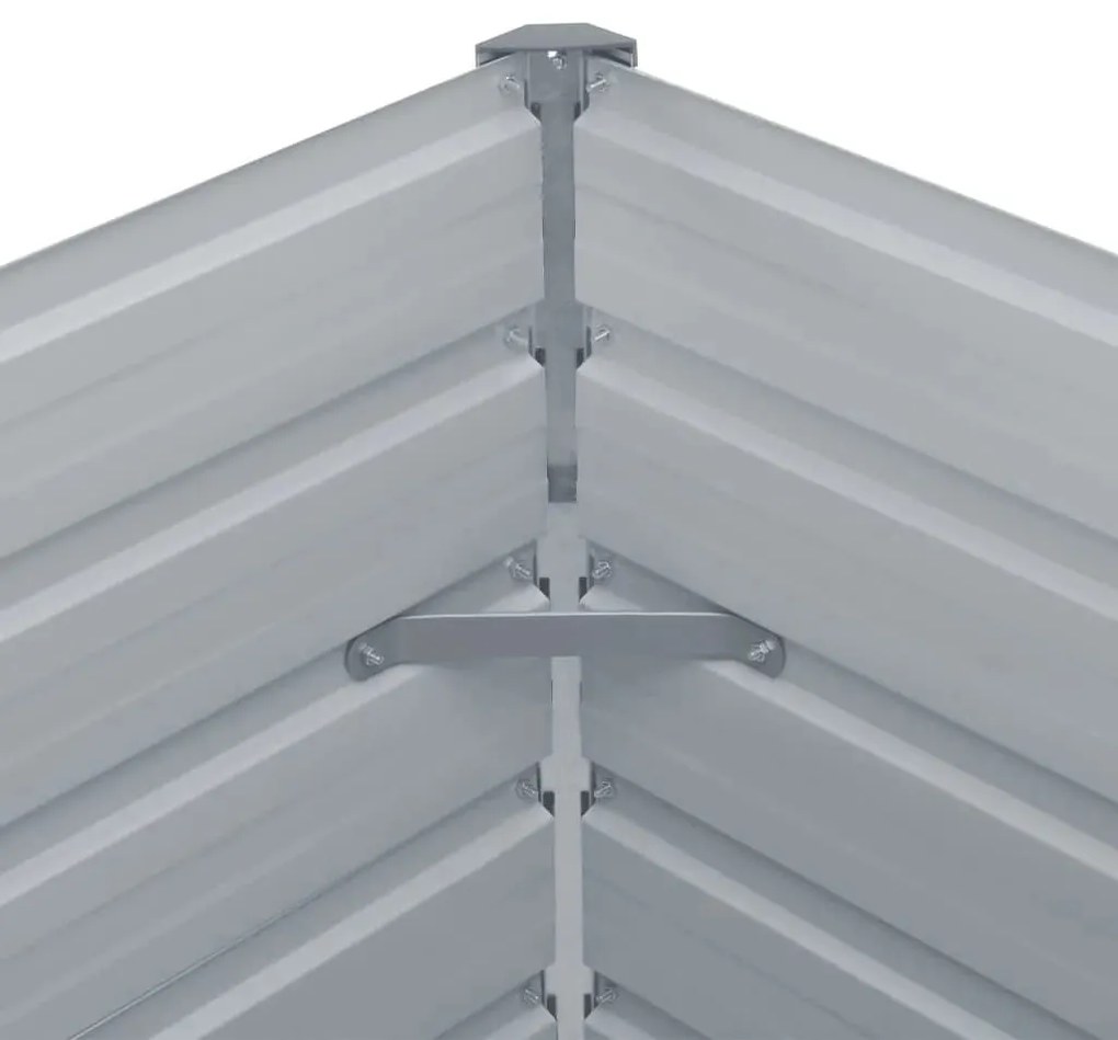 vidaXL Ζαρντινιέρα Υπερυψωμένη Γκρι 400x80x45 εκ. Γαλβαν. Χάλυβας