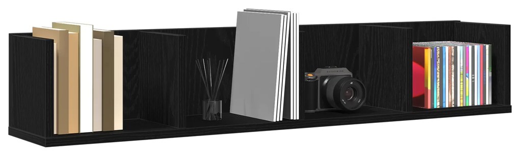 vidaXL Ράφι Τοίχου CD Μαύρος Δρυς 100x18x18 εκ Επεξεργασμένο Ξύλο