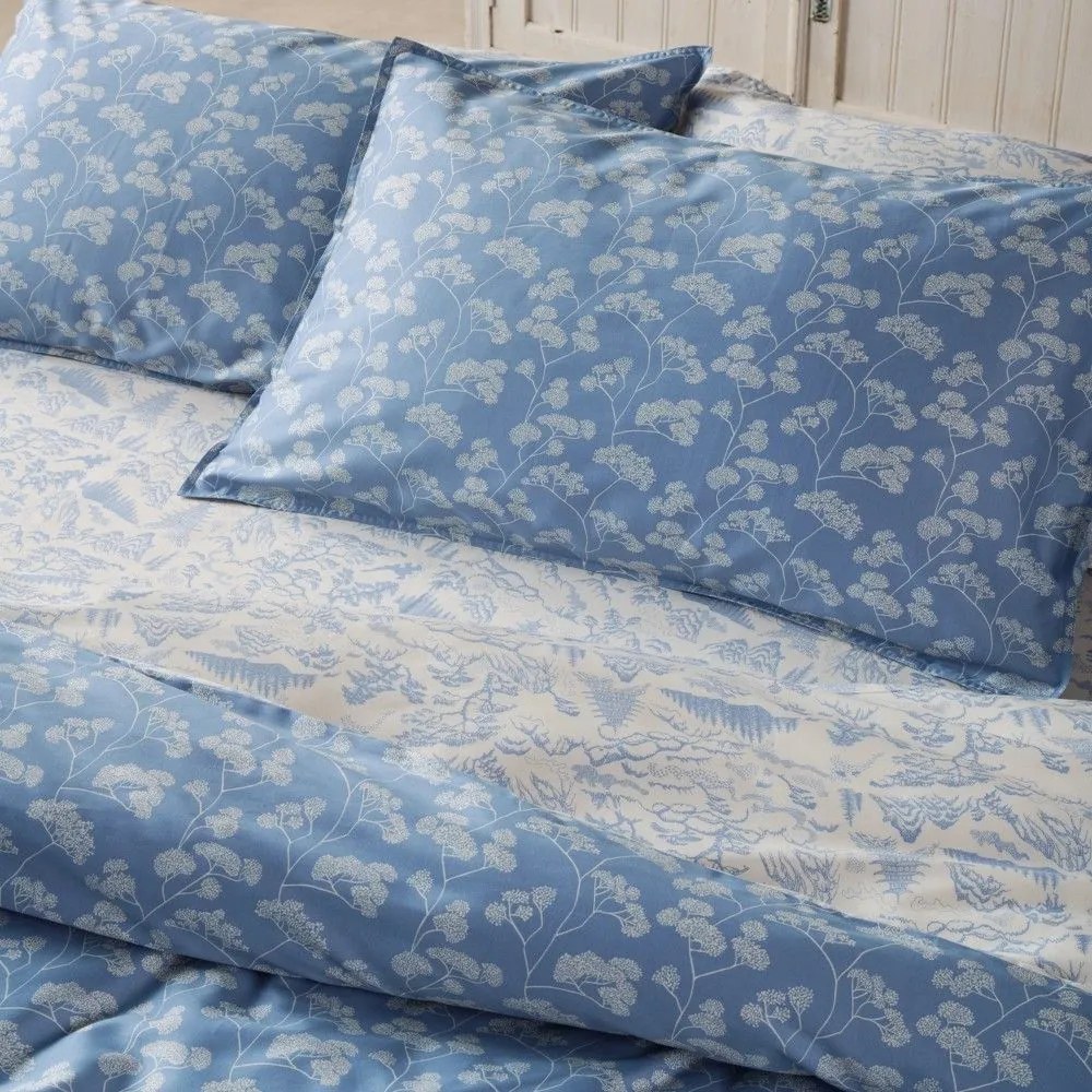 Μαξιλαροθήκες Yoko 39 (Σετ 2τμχ) Blue-Ecru Kentia 50Χ70 100% Cotton Satin