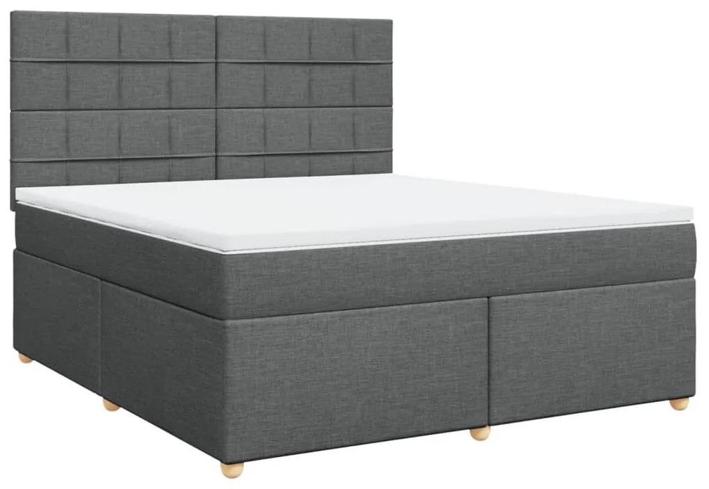 ΚΡΕΒΑΤΙ BOXSPRING ΜΕ ΣΤΡΩΜΑ ΣΚΟΥΡΟ ΓΚΡΙ 180X200 ΕΚ ΥΦΑΣΜΑΤΙΝ 3293660