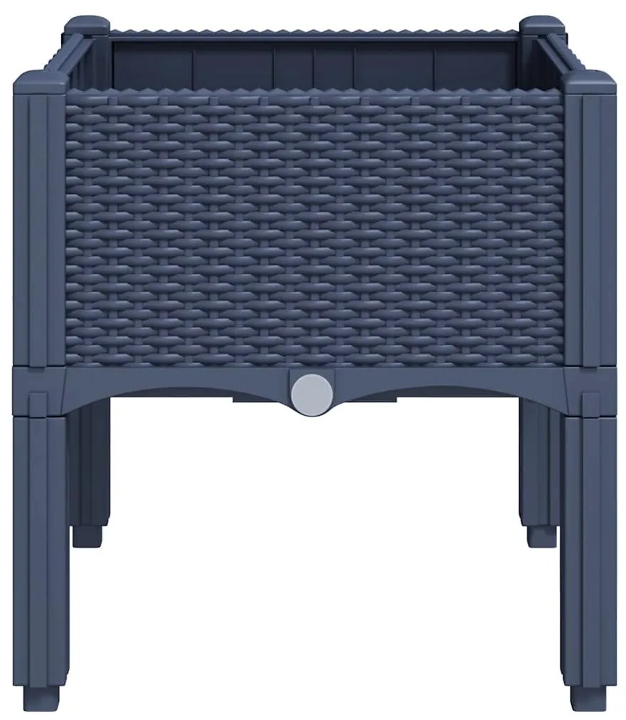 vidaXL Ζαρντινιέρα Κήπου με Πόδια Μπλε Γκρι 40x40x42 εκ. από Πολυπροπυλένιο