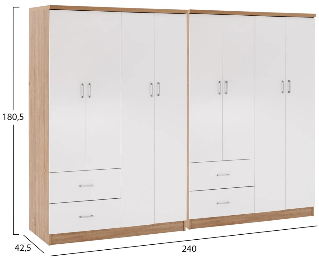 ΝΤΟΥΛΑΠΑ 8ΦΥΛΛΗ BRIANA HM21237.02 ΜΕΛΑΜΙΝΗ SONAMA &amp; ΛΕΥΚΟ 241x42,5Χ180,5Υεκ.