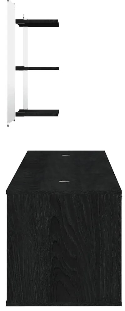 vidaXL Σετ Επίπλων Μπάνιου 6 Τεμαχίων Μαύρο από Επεξεργασμένο Ξύλο